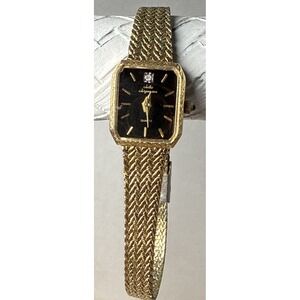 Jules Jergensen Yellow Lady Quartz Black Face Movement Wristwatch Need Battery